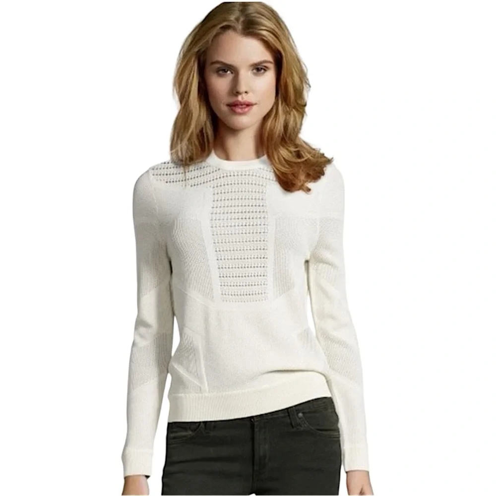 Torn by Ronny Kobo Faige Pointelle Perforated Sweater size S